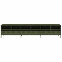 TV benk olivengrønn 202x39x43,5 cm kaldvalset stål
