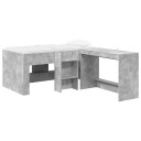  Barneseng med skrivebord Betonggrå 80 x 160 cm Konstruert tre