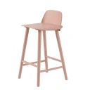 Muuto Nerd barstol 65 cMed fotstøtte i metall   Tan Rose