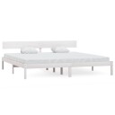 vidaXL Sengeramme hvit heltre furu 200x200 cm