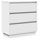  Nattbord med LED Hvit 71x34,5x75 cm Konstruert Tre