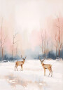 Rehe im Winter Plakat Plakat / 40x50cm