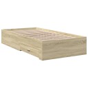  Sengeramme med skuffer sonoma eik 75x190 cm konstruert tre 8721102620959