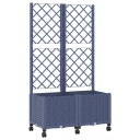 vidaXL Hageplanter med espalier og hjul Blågrå 80 x 40 x 146 cm PP