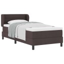  Box Spring Seng med Madrass   Mørkebrun 80x200 cm Stoff