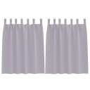  Gardiner med gardiner 2 pcs Metall grå 140x140cm Polyester