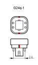 PLD/E kompaktlysrør 13W 827 G24q 1 4 pin 2700K   Unison