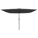  Firkanthageparasol med LED lys 295x245 cm Antrasitt