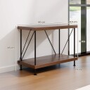 2 lags stående hylle med metallramme Industriell bokhylle lagringsstativ 60 x 29,5 x 45 cm