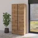 Garderobe Cross S 2 Dører 1 Skuff - Wotan eik