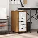  Rulleskap med skuffer MOSS honningbrun heltre furu 8721158359681