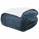 vidaXL Kastteppe Marineblå 220 x 240 cm Fleece
