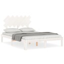 vidaXL Sengeramme med hodegavl hvit 4FT6 double heltre