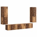  TV benksett Veggmontert 4 pcs Gammelt tre Konstruert tre