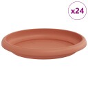 vidaXL Rundt Blomsterbrett 24 stk. Klinker Rød Ø 14 x 2 cm Plast