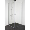 Cassøe Slim dusjhjørne, 88,5x88,5 cm, klart glass, aluminium profil