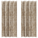  Gardin med gardiner 2 pcs champagne 260 x 140 cm Fløyel