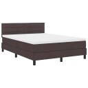  Box Spring Seng med Madrass Mørk Brun 140x200 cm Stoff
