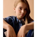 Blomdahl Natural Titanium Ear Ring 14 mm Penda Cross 11 mm