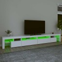  TV-benk med LED-lys hvit 290x36,5x40 cm 8720845649500