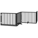 Vidaxl Hundeport Sammenleggbar 4 Paneler Svart 320 cm Poppeltre