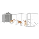 Vidaxl Utendørs Hundekennel Sølv 2X14X2.5 M Galvanisert Stål