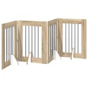 Vidaxl Foldbar Hundegitter Med Stativer 4 Stk. Sonoma Eik 241 cm