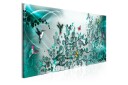 Tavle Hummingbirds Dance 1 Part Turquoise Narrow 135X45 Artgeist sp. z o. o.