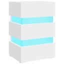 vidaXL LED-nattbord hvit 45x35x67 cm konstruert tre