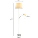 Lindby Nantwin gulvlampe, tekstilskjerm, hvit
