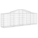 vidaXL Gabionkurver buede 2 stk 200x30x60/80 cm galvanisert jern
