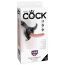 King Cock Dildo 18 cm med strap-on seler    - Beige