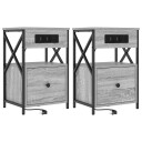  Sengeskaps 2 pcs Grå sonoma 40 x 31 x 60 cm Konstruert tre