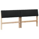  Polstret sengegavl Svart 180 cm Massiv furu