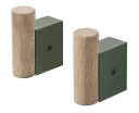 Muuto Attach knagg 2-stk. Oak-dark green