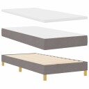  Springseng med madrass taupe 90x200 cm stoff