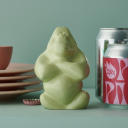 Kosta Boda Gabba Gabba Hey skulptur 120 mm Banana milk