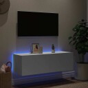 vidaXL Vegghengt TV-benk med LED hvit 100x35x31 cm 8721012258792