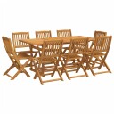 Hagespisegruppe 9 deler 180x90x75 cm heltre akasie
