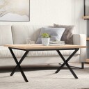  Salongbord X-ramme 90x90x45,5 cm heltre furu og støpejern 3282753