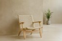VIND Lazy lenestol Beige/hvitkalket Hvit