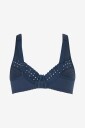 Miss Mary of Sweden Spile BH Broderie Anglaise Classic Cotton Wired Bra Blå