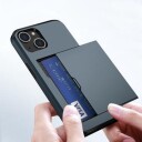 iPhone 15 Hybrid-deksel med Skyvekortholder Mørkeblå