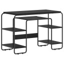 vidaXL Skrivebord med lagring Svart eik 113.5 x 52 x 75.5 cm
