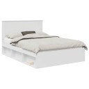  Sengestamme med hodegjerde Hvit 160 x 200 cm Massiv furu