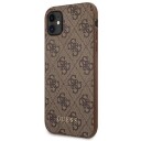 Guess Guhcn61g4gfbr Iphone 11 / Xr 6.1" Brown/Brown Hard Case 4G Metal Gold Logo