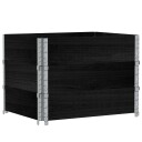  Pallekarmer 3 stk svart 80x60 cm heltre furu