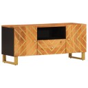 vidaXL TV-benk brun og svart 105x33,5x46 cm heltre mango 8720845422158