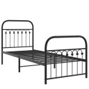  Sengeramme i metall med hode- og fotgavl svart 75x190 cm 8721102644979