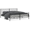 vidaXL Sengeramme i metall med hode- og fotgavl svart 193x203 cm 8721012249943
